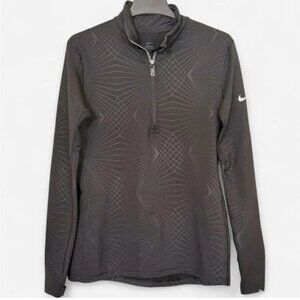 Nike Pro Hyperwarm Black Patterned Half-Zip Pullover Size XL